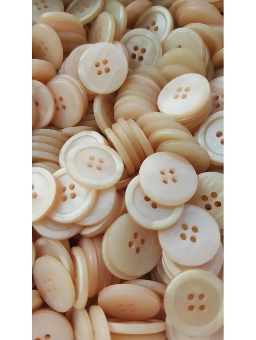 Pearly Pink Buttons, 4 Hole Sewing/Crafts Buttons - 24 Pieces (022)